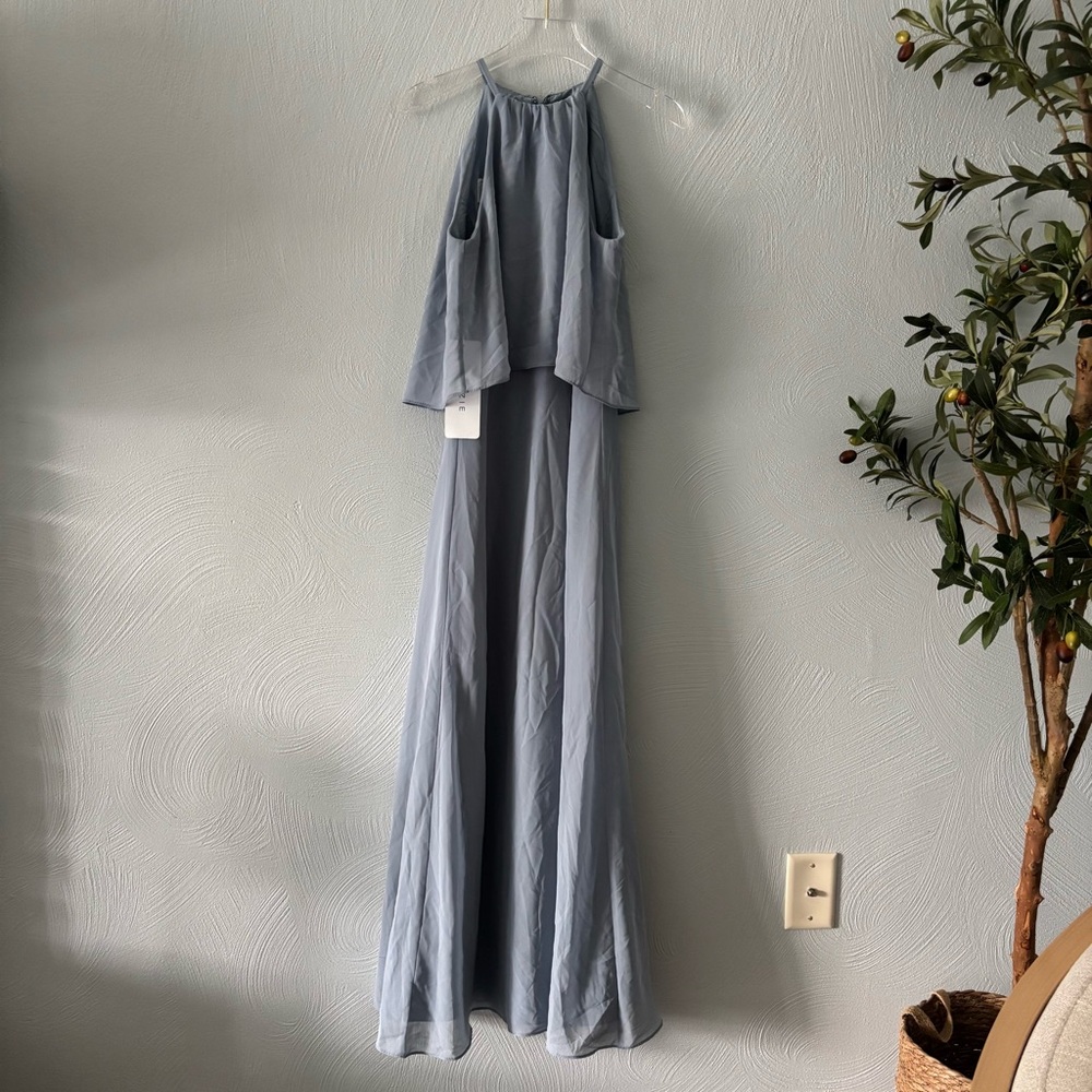 Azazie Girls Junior Bridesmaids Dress in Dusty Blue